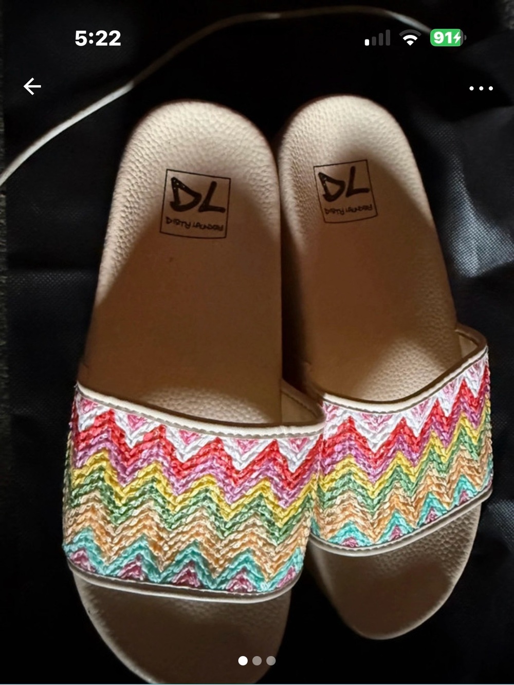 Dirty Laundry Multicolor Chevron Slide Sandals
